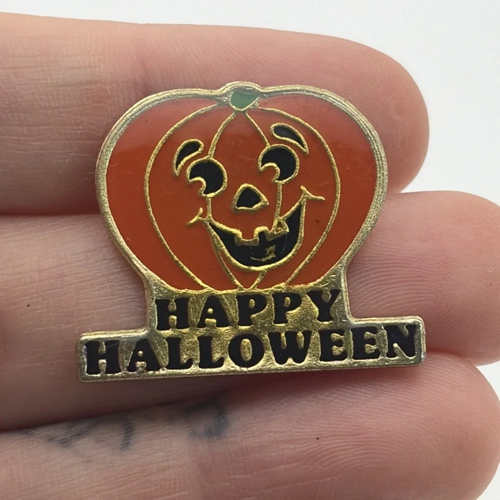 Happy‎ Halloween Jack O Lantern Pumpkin Cute Lapel Hat Pin